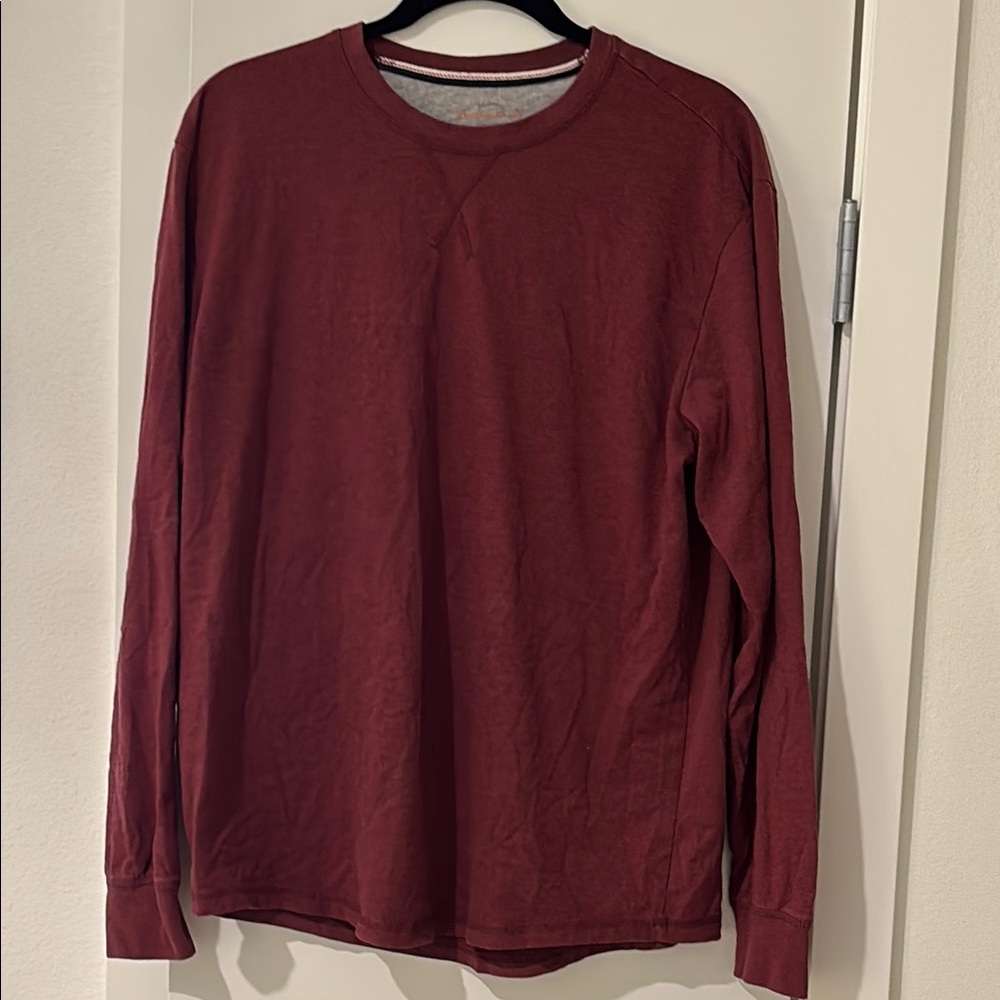 Men’s Soft Red long sleeve t-shirt Men's vintage weatherproof size large